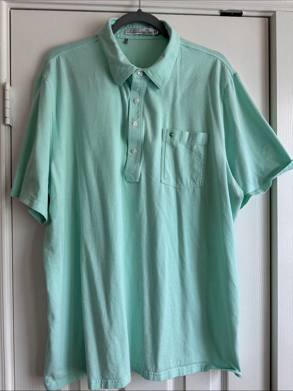 Criquet Mint Green Short Sleeve Polo with Chest Pocket